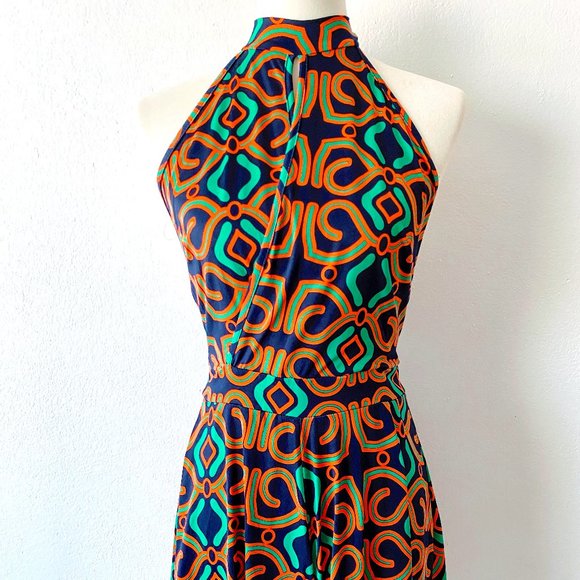 Groovy  Romper Playsuit Halter Top Jumper Open Back Festival Fashion Funky | M L - Picture 8 of 9